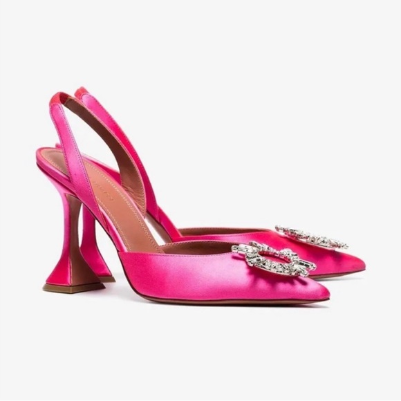 AMINA MUADDI SATIN PINK BEGUM SLINGBACK HEELS SIZE 40 - Picture 2 of 6